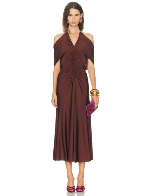 self-portrait Jersey Drape Midi Dress