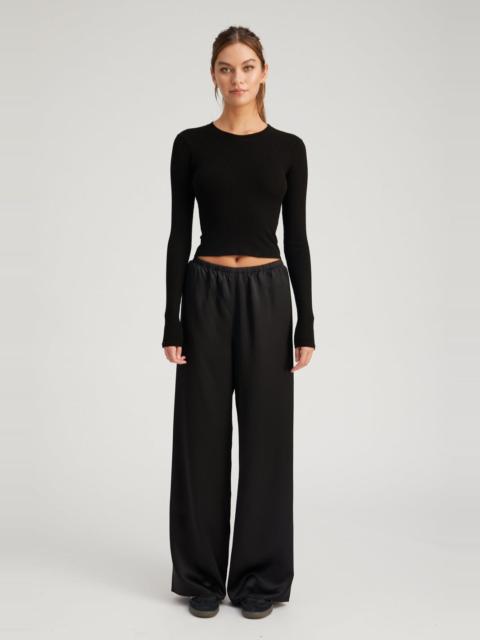 SPRWMN BLACK SILK EASY PANTS