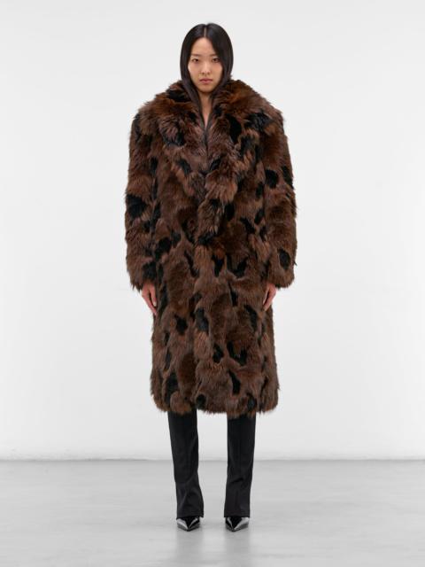 Junya Watanabe Brown Animalier Faux Fur Coat