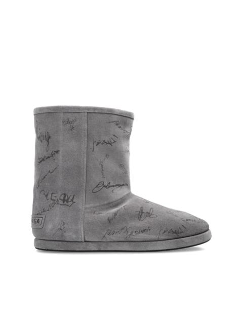 BALENCIAGA signature print boots