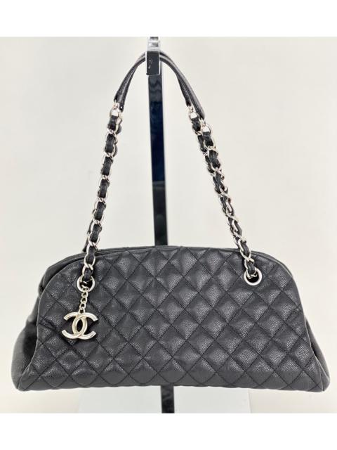 CHANEL Just Mademoiselle Quilted Caviar Black Bowling Shoulder