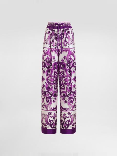 Dolce & Gabbana Majolica-print twill trousers