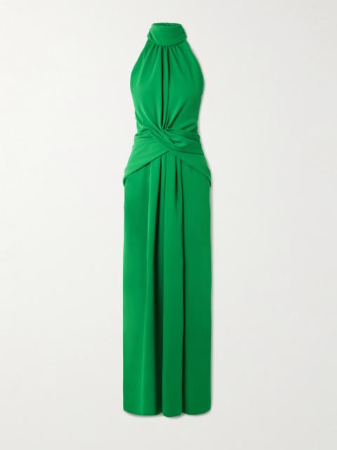 Johanna Ortiz Excepionalidad Cutout Ruched Silk-crepe Turtleneck Maxi Dress