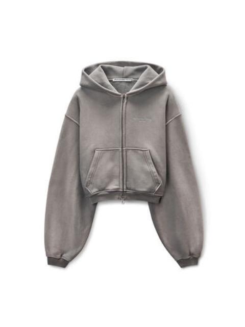 Alexander Wang Oversized Cropped Zip-Up Hoodie