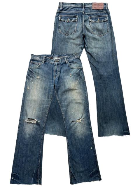 Other Designers Flare Tete Homme Issey Miyaki Distressed Flare Jeans 34x33