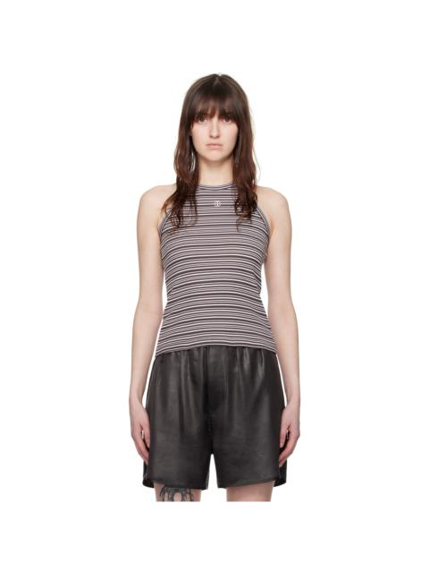 FILIPPA K Brown & White Striped Tank Top
