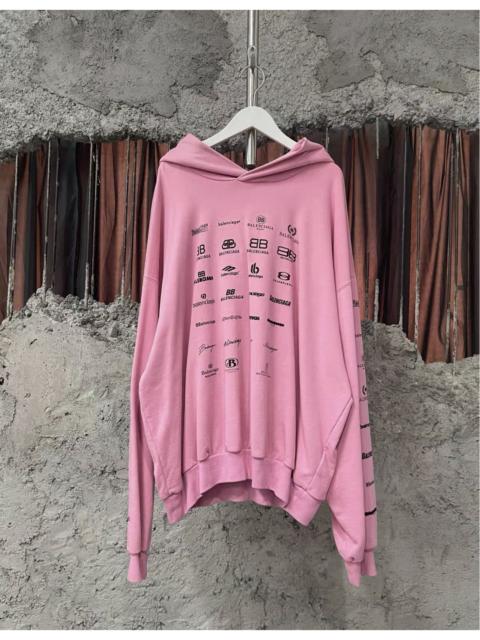 BALENCIAGA Balenciaga Multi Logo Pink Graphic hoodie