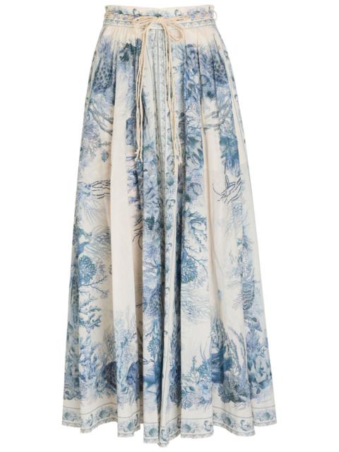 Zimmermann Zimmermann Wanderlust Printed Cotton Maxi Skirt