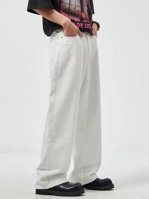 Japanese Brand - whiteretro straight jeans