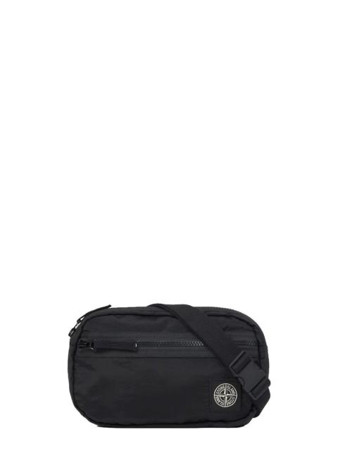 Stone Island Stone Island Men Black Belt Bag With Adjustable Straps And Logo Patch On The Front In Tech Fabric Fo
