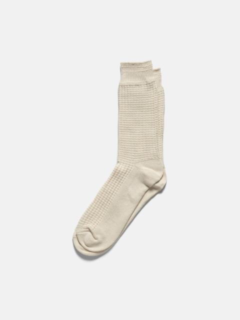 ROTOTO® R1110 Cotton Waffle Crew Socks Raw White