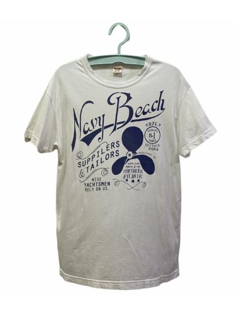 BEAMS PLUS Beams Shirt Navy Beach Absorbent Printing