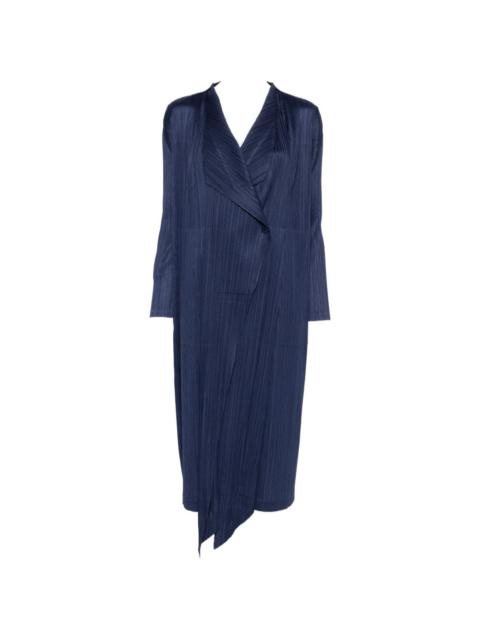 Pleats Please Issey Miyake Pleats Please Issey Miyake Women Pleated Long Coat