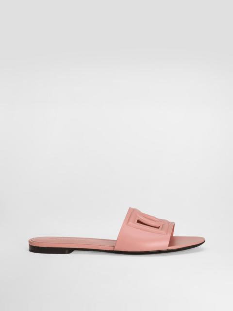 Calfskin sliders with DG logo