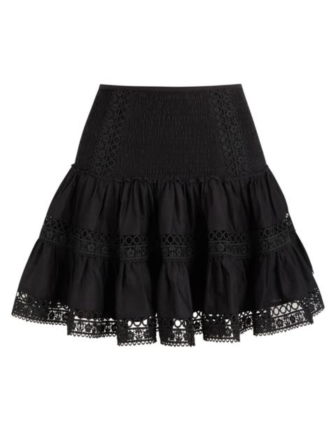 Charo Ruiz Charo Ruiz Ibiza Hortens Lace-embellished Cotton-blend Mini Skirt