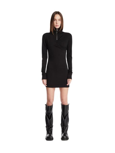 THE ATTICO Black Mini Dress with Zip