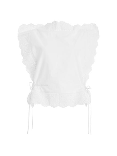 BY MALENE BIRGER Gerda Eyelet Cotton Top white