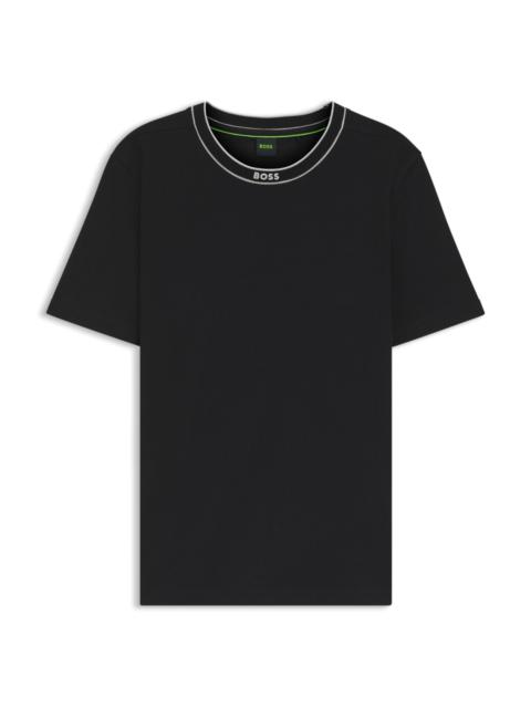 BOSS COTTON JERSEY T-SHIRT WITH STRIPED LOGO GRAPHIC