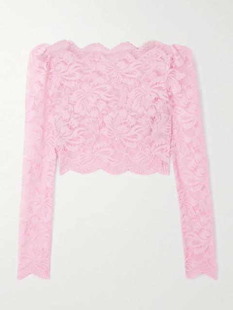 rabanne Cropped Stretch-lace Top