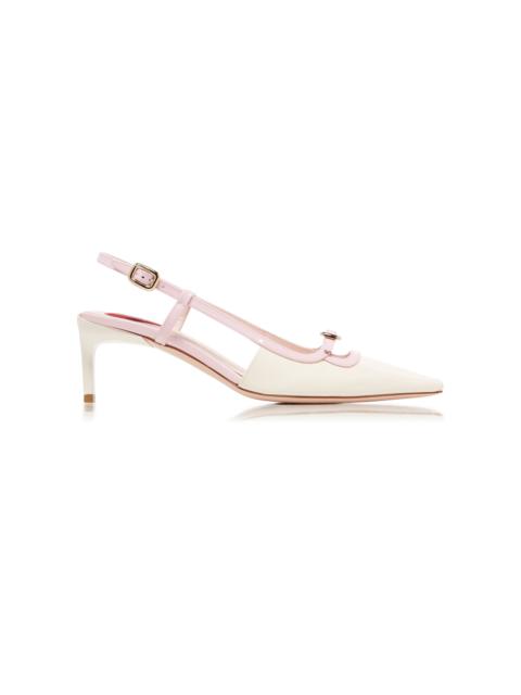 Roger Vivier Mini-Buckle Slingback Pumps white