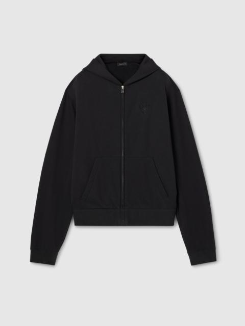 GUCCI Cashmere blend zip jacket with embroidery