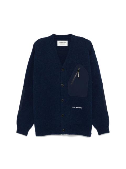 logo-embroidered cardigan