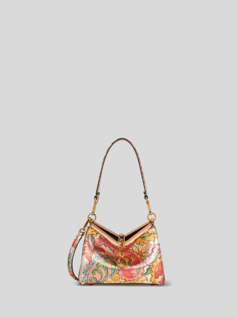Etro SMALL LAMINATED VELA BAG WITH FLOWERS