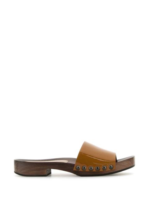 Miu Miu Miu Miu Women Camel Leather Clogs