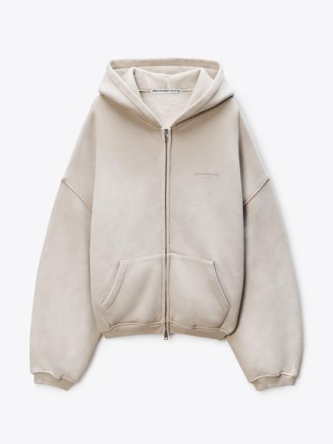 Alexander Wang Crystal Hotifx Zip-Up Hoodie in Cotton Blend