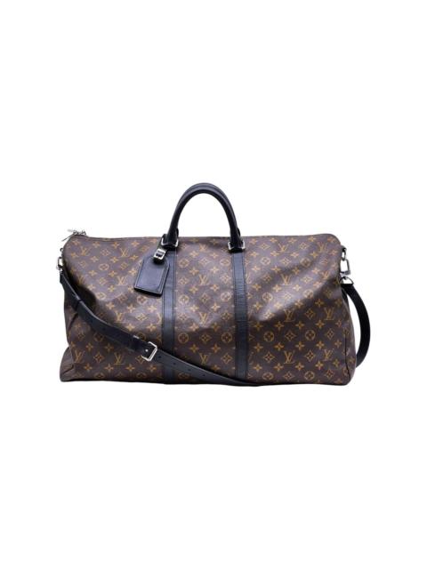 Louis Vuitton Keepall 55 Bandouliere Monogram Duffle Travel Bag Black
