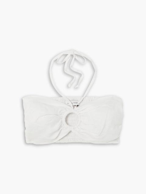 FAITHFULL Cyprus cropped linen halterneck top