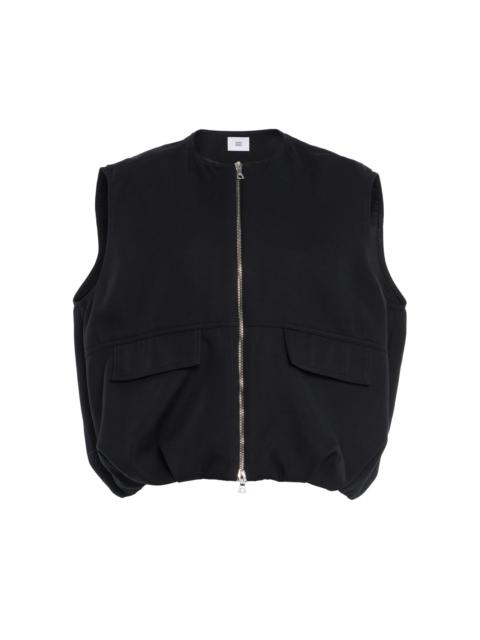 ADAM LIPPES Relaxed Cotton-Twill Vest black
