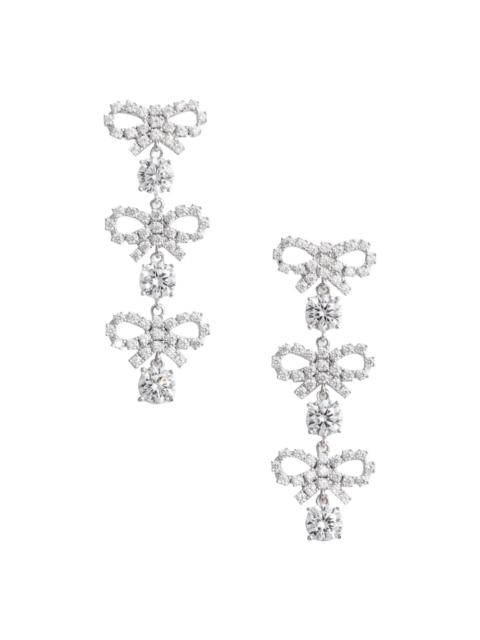 Self Portrait Women Micro Bow Crystal Tiered Earrings