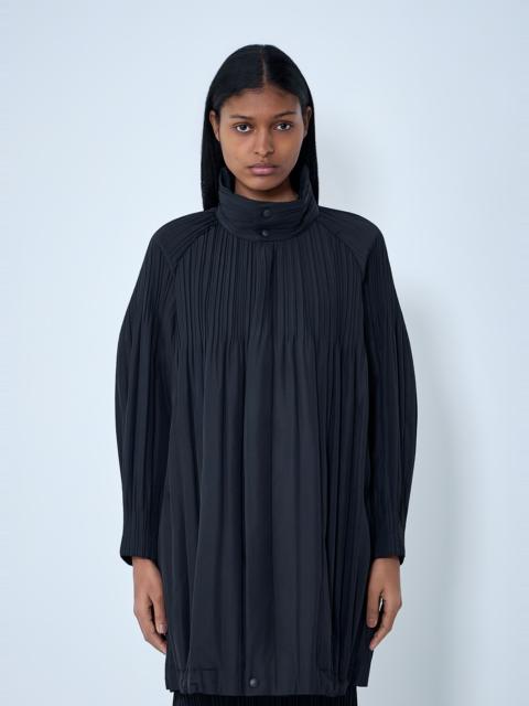 Pleats Please Issey Miyake Pleated High-Neck Coat