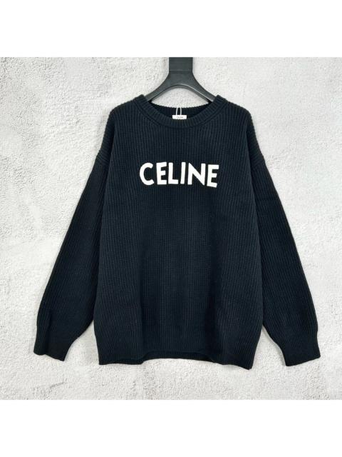 CELINE Celine logo patch pullover sweater