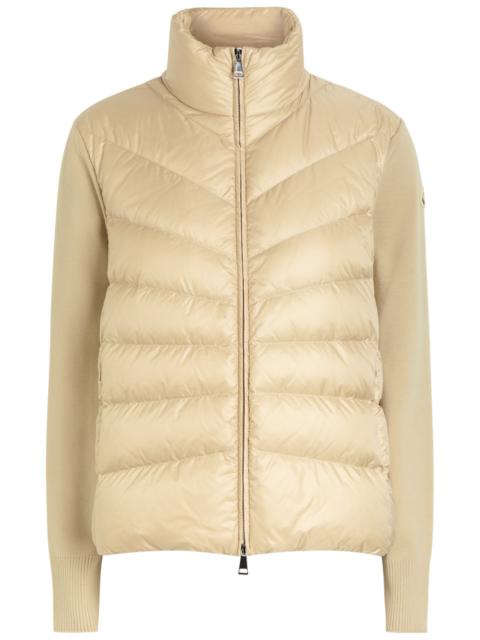 Moncler Moncler Quilted Shell and Wool-knit Cardigan