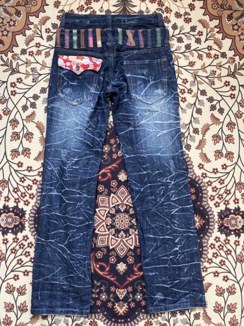 Other Designers Distressed Denim - Japanese Brand Nylaus Double Waist Distressed Jeans