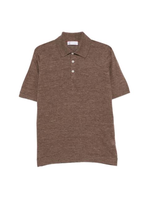 Brunello Cucinelli Linen and cotton blend polo shirt