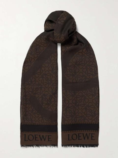 + Paula's Ibiza cotton-jacquard scarf Brown