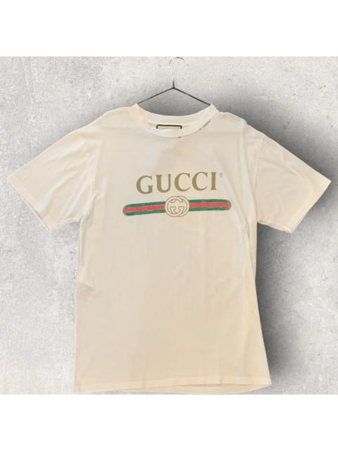 GUCCI Gucci Distressed Logo T Shirt