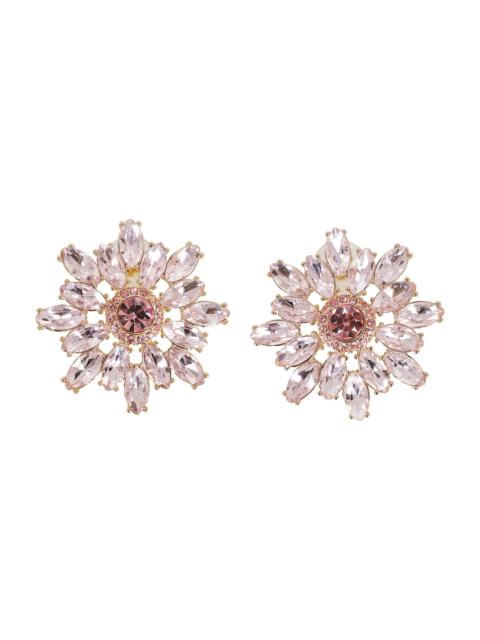 self-portrait Pink Crystal Flower Earrings