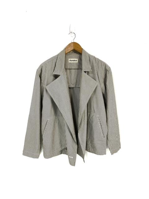 Other Designers Issey Miyake - Issey Miyake Plantation Stripe Jacket Double Collar Design