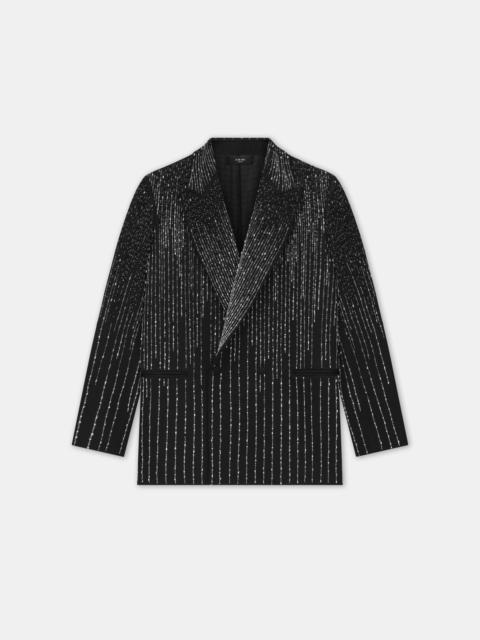 AMIRI CRYSTAL STRIPE DOUBLE-BREASTED BLAZER