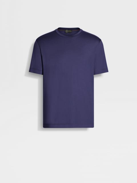 ZEGNA INK BLUE VELLUS AUREUM T-SHIRT