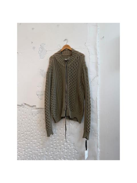 Greg Lauren Greg Lauren SAMPLE Army Fisherman Zip Neck Sweater