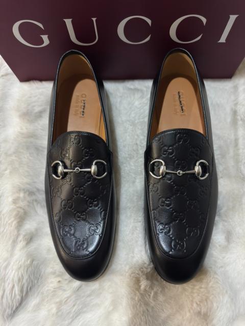 GUCCI Gucci Brand-New Black Loafers with All-Over Horsebit Print