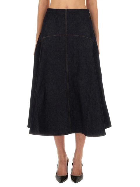 JACQUEMUS Jacquemus Women "De-Nîmes Triangle" Denim Skirt
