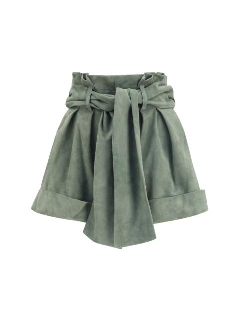 Balmain Balmain Women High-Waisted Shorts In Suede