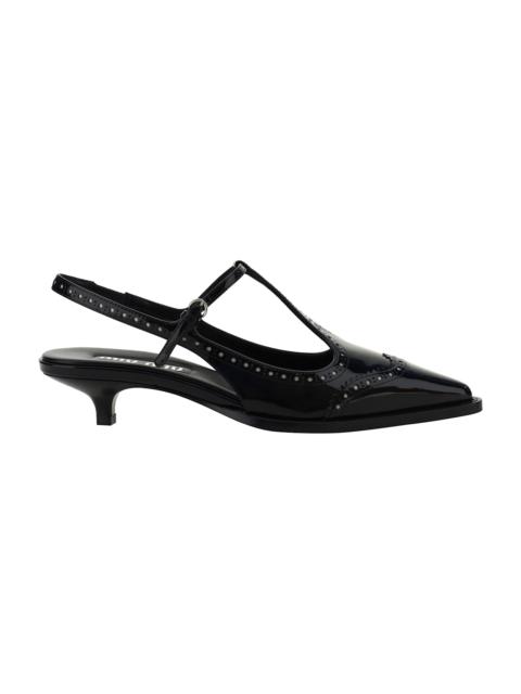 Miu Miu Leather Slingback Pumps