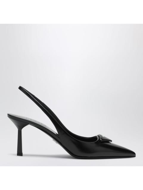 Prada Prada Slingback Pumps In Black Brushed Leather Women
